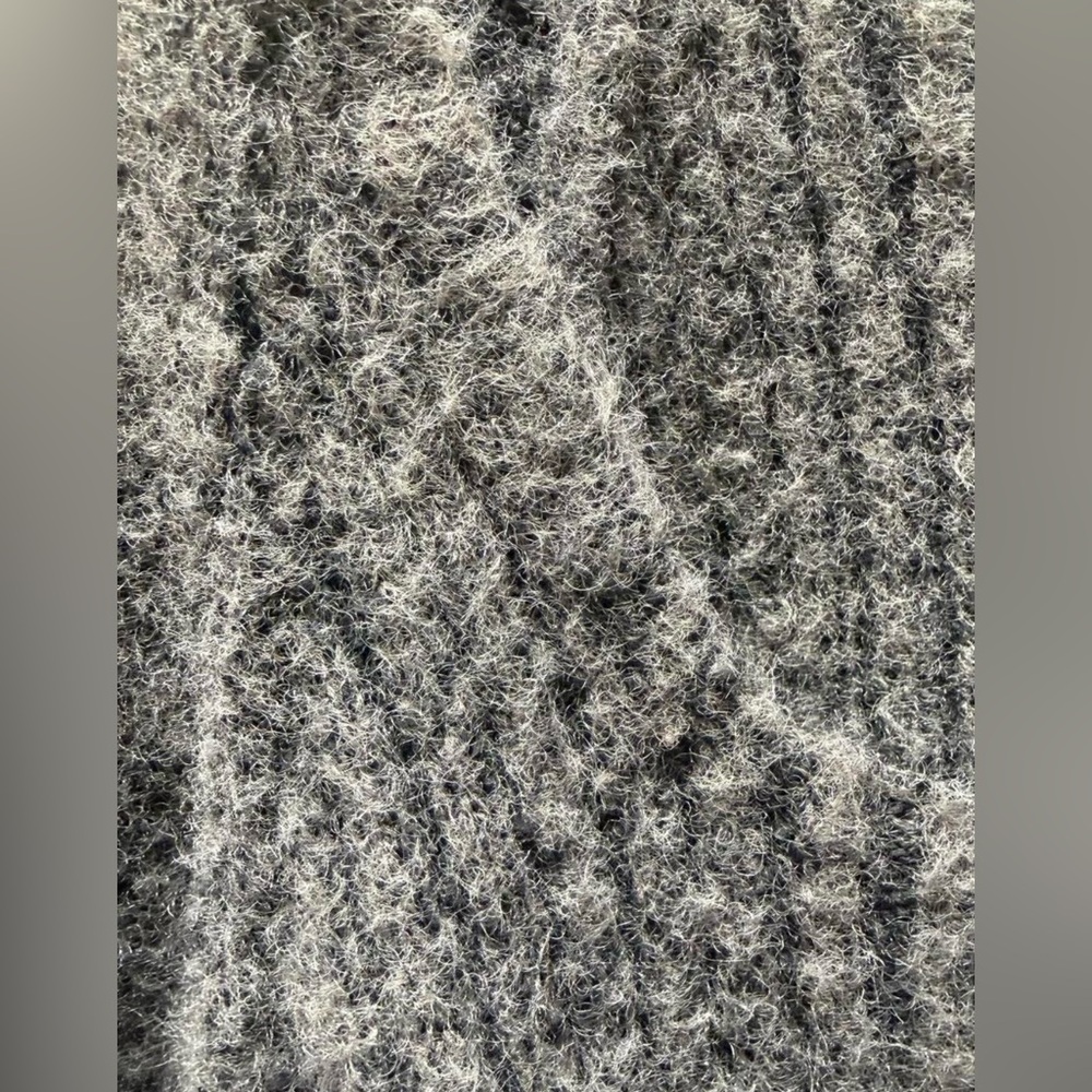 Dark Grey Free People Katie Mix Stitch Square Neck Sweater, size L. - Picture 4 of 5